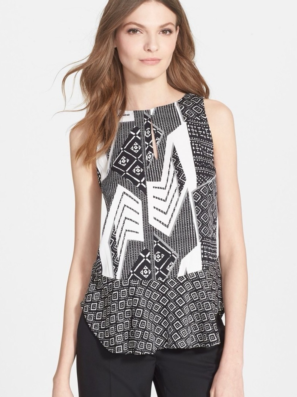 Diane von Furstenberg 'Maya' Print Stretch Silk Black small